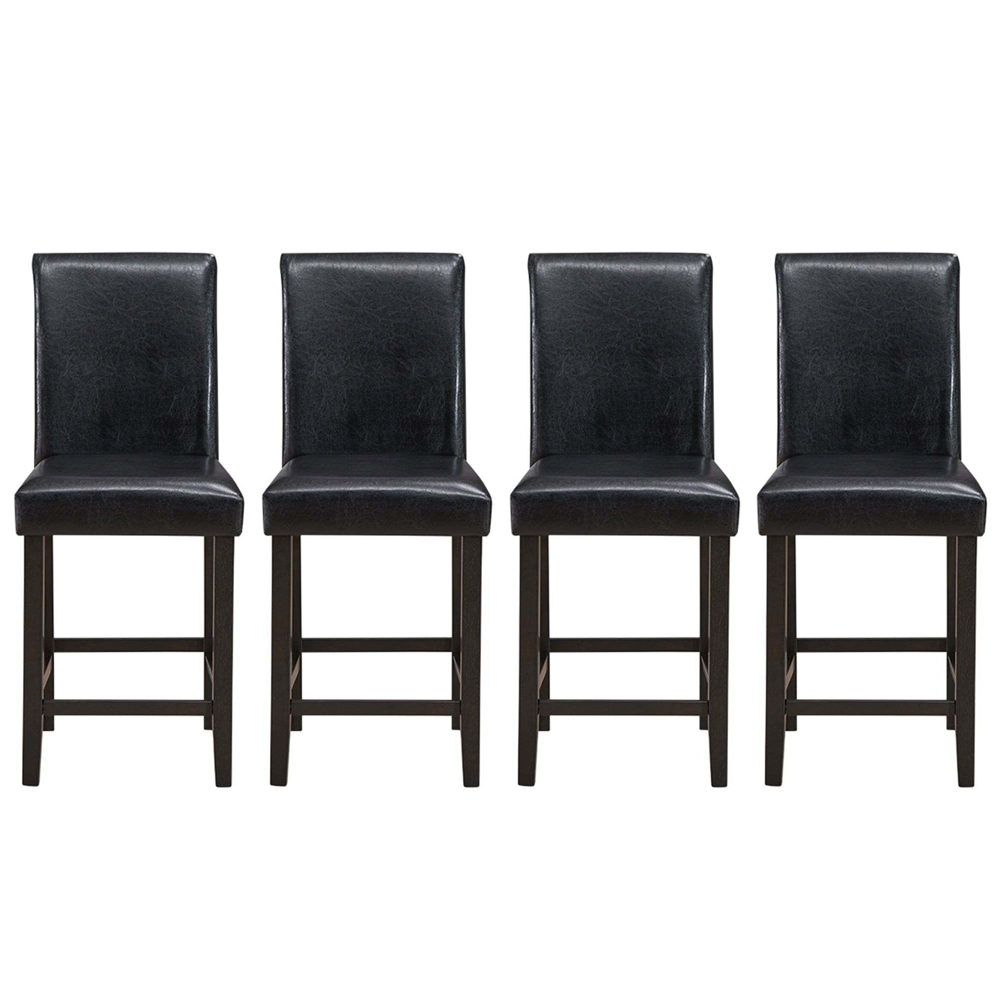 Gymax Set of 4 Bar Stools 25'' Counter Height Barstool Pub Chair w