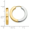 thumbnail image 2 of Beautiful 14k Two-tone Gold Polished Hollow Hinged Hoop Earrings, 2 of 2