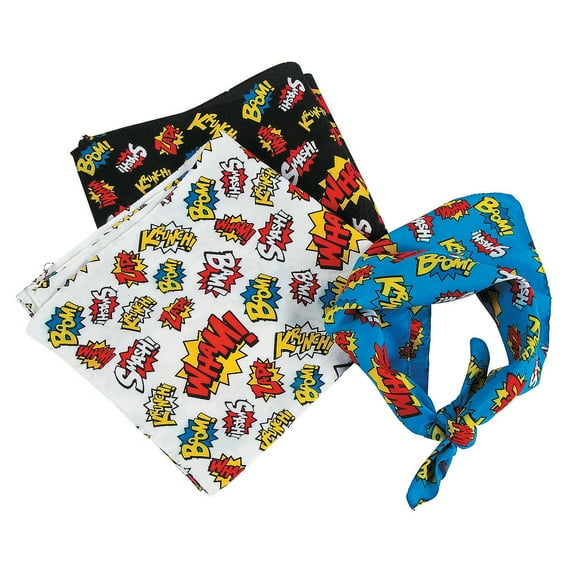 Super Hero Bandanas - Party Wear - 12 Pieces