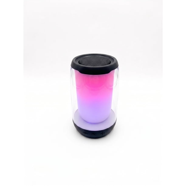 Bocina Inalámbrica Portátil 360 con Luz LED y Micrófono Integrado Negra