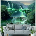 thumbnail image 4 of PRATYUS Galaxy Mountains Space Tapestry Wall Hanging, Aurora Polaris Nature Waterfall Landscape Wall Art Tapestry, Green Northern Lights Backdrop for Bedroom Living Room  Painting, 4 of 6