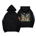thumbnail image 4 of Women's Oversized Floral Embroidered Hoodie Cozy Red Pullover with Colorful Flower Design Casual Loose Fit, 4 of 4