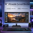 thumbnail image 3 of Deco Gear 34" Curved Monitor, 100Hz Gaming Monitor, WQHD 3440x1440 UltraWide Monitor, 1ms MPRT, 99% sRGB, HDR Ready, PIP/PBP, 2x HDMI, 2x DP, 3 of 10