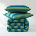 thumbnail image 4 of Lush Decor Gale Cabana Stripe? Reversible Comforter 3 Piece Set Full/ Queen Blue & Sage - Striped Bedding Set - Green Comforter - Modern Coastal Decor, 4 of 11