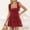 Wine, variant on SCSAlgin Women’s Summer Square Neck Tie Back Ruffle Sleeve Tiered Casual A-Line Short Mini Dress