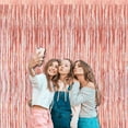 thumbnail image 4 of 3 Pcs/Lot Laser Glitter Rain Curtain Foil Fringe Tinsel Backdrop for Birthday Wedding Party Home Background DIY Decoration, 3.3×6.6Ft(Rose Gold), 4 of 6