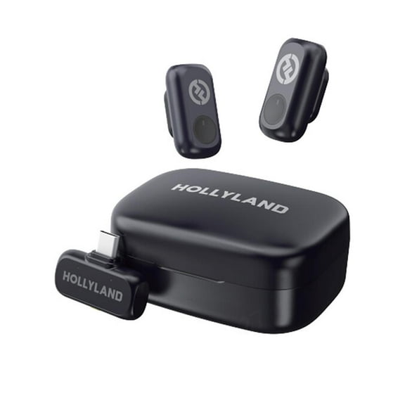 Hollyland LARK A1 2.4GHz 2-Person Wireless Duo Lavalier Microphone System with USB-C Connector, Space Gray