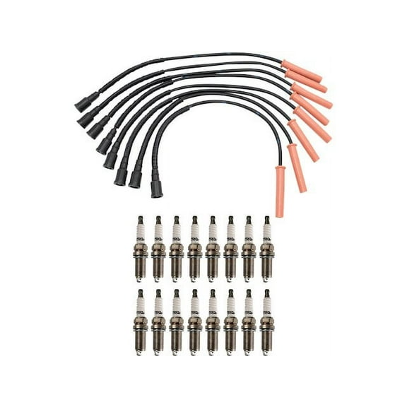 Spark Plug Wire Set with Spark Plugs - Compatible with 2011 - 2016 Ford F-250 Super Duty 6.2L V8 2012 2013 2014 2015