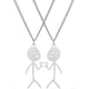 thumbnail image 1 of Friendship necklace gift for couples couple funny graffiti necklace silver necklace funny graffiti necklace heart matching pendant necklace for men an, 1 of 4