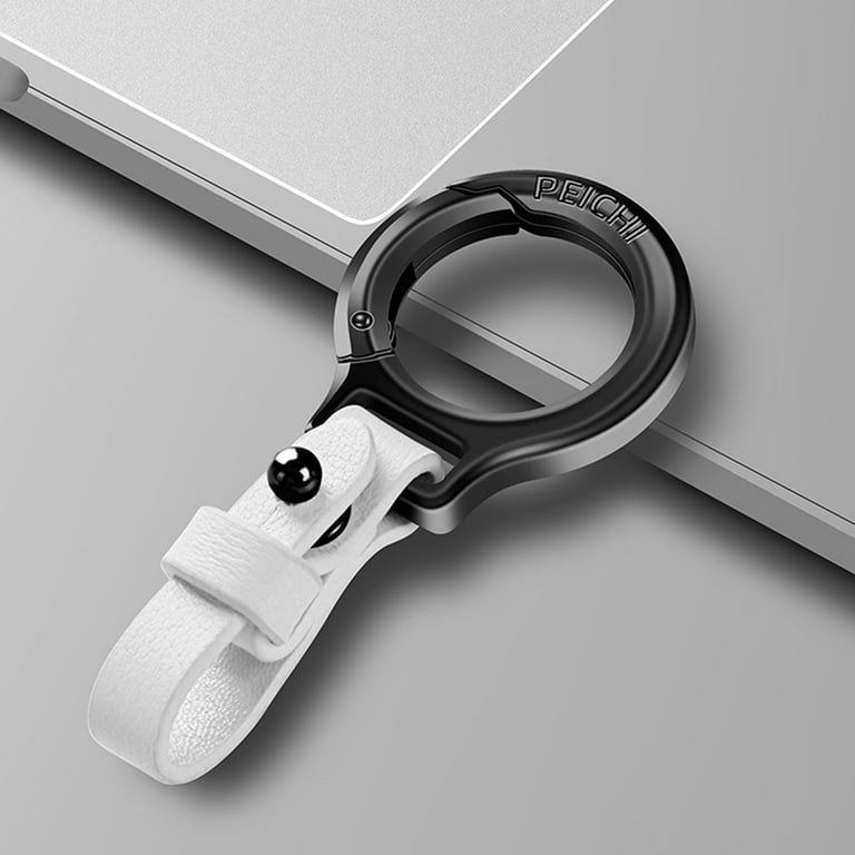 Qaailabf Premium Titanium Alloy Leather Belt Loop Keychain with