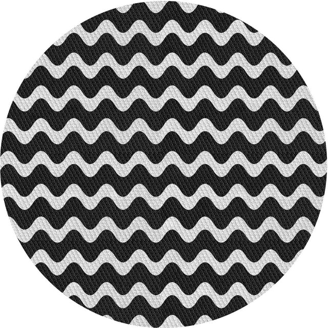 Ahgly Company Tapis Rond Lavable en Machine Intérieur Transitionnel Gris Nuage Gris, 6 Pieds Rond