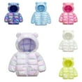thumbnail image 3 of XBASW Baby Toddler Winter Hooded Jacket for Boys Girls Dazzle Color Warm Coat down Cotton Jacket Short Outerwear 9M-5T, 3 of 11