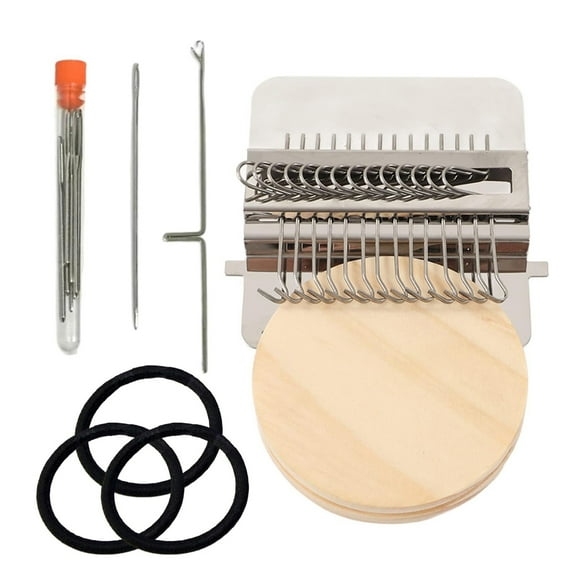 PatchMaker Kit, Loom Knitting Kit for Beginners, Mini Portable Patch Darning Loom Kit, Patchwork Weaving Tool Set for Quickly Sewing Repair, Sewing Craft Supplies (14/21/28/42 Hooks)