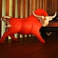 thumbnail image 6 of Adam & Friends Home Decor Strong Bull Sculpture | 1-Piece | Red/Silver, 6 of 6
