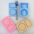 thumbnail image 4 of uvwlwu Silicone Food Storage Containers With Compartments For Kitchen And Camping Versatile Snack And Dressing Containers For Travel And Picnics Silicone Reusable Snack Container(Blue), 4 of 5