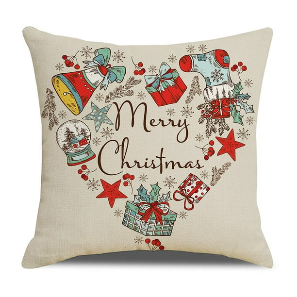 Matsuzay Funda de almohada navideña con estampado de Navidad, funda de cojín para sofá, funda de almohada decorativa para el hogar, sofá, Navidad, Kits de decoración para fiestas No.14 Matsuzay HA007803-14