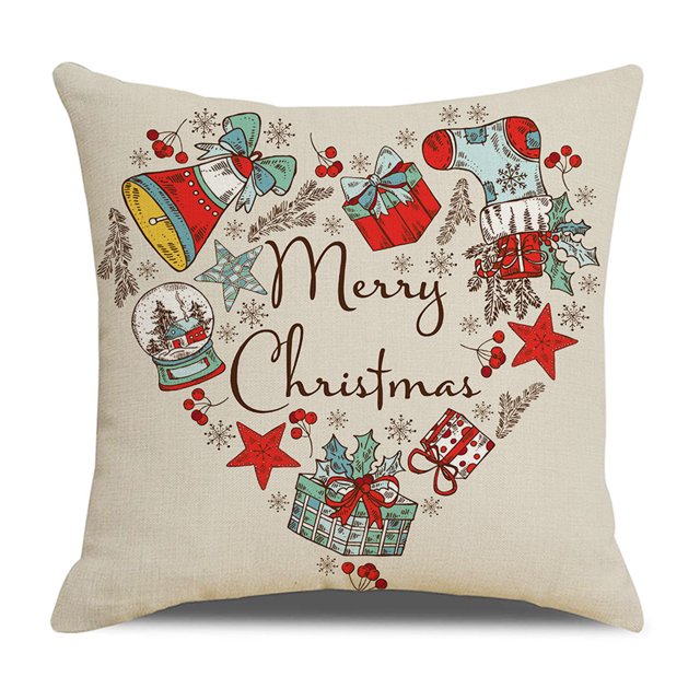 Billuyoard Funda de almohada navideña con estampado de Navidad, funda de cojín para sofá, funda de almohada decorativa para el hogar, sofá, Navidad, Kits de decoración para fiestas No.14 Billuyoard HA007803-14