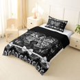 thumbnail image 2 of Manfei Lovely Letter A Twin Comforter Sets,Vintage Damask Bedding Set,Black,Black Reversible,2 Pieces,1 Comforter and 1 Pillowcase, 2 of 7