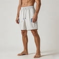 thumbnail image 7 of Eagokdc Men's Elastic Waist Shorts Casual Loose Comfy Drawstring Big And Tall Short With Pockets Size S-4XL, 7 of 7