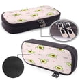 thumbnail image 4 of Picia Avocado Doing Sport Yoga Pattern Large Capacity PU Leather Pencil Case Organizer Pen Marker Holder Double Zipper Storage Bag Big Pencil Pouch for College Office, 4 of 6