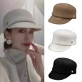 thumbnail image 4 of Aellinatey Vintage Horse Riding Cap for Female Winter Warm Peaked Hat Casual Fedora Hat, 4 of 21