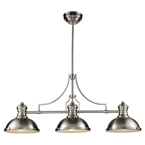 Elk Home Chadwick 47-inch Wide 3-Light Linear Chandelier in Satin Nickel