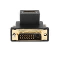 thumbnail image 1 of Adaptateur 90° Interface multimédia HD femelle vers DVI mâle pour écran graphique, 1 of 4