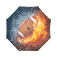 thumbnail image 1 of SUNENAT American Football In Fire and Water Windproof Automatic Foldable Umbrella,Vintage Sports Travel Compact Unbreakable Rain And Sun Umbrella, 1 of 5