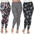 thumbnail image 1 of White Mark Women's Pack of 3 Plus Size Leggings, 1 of 2