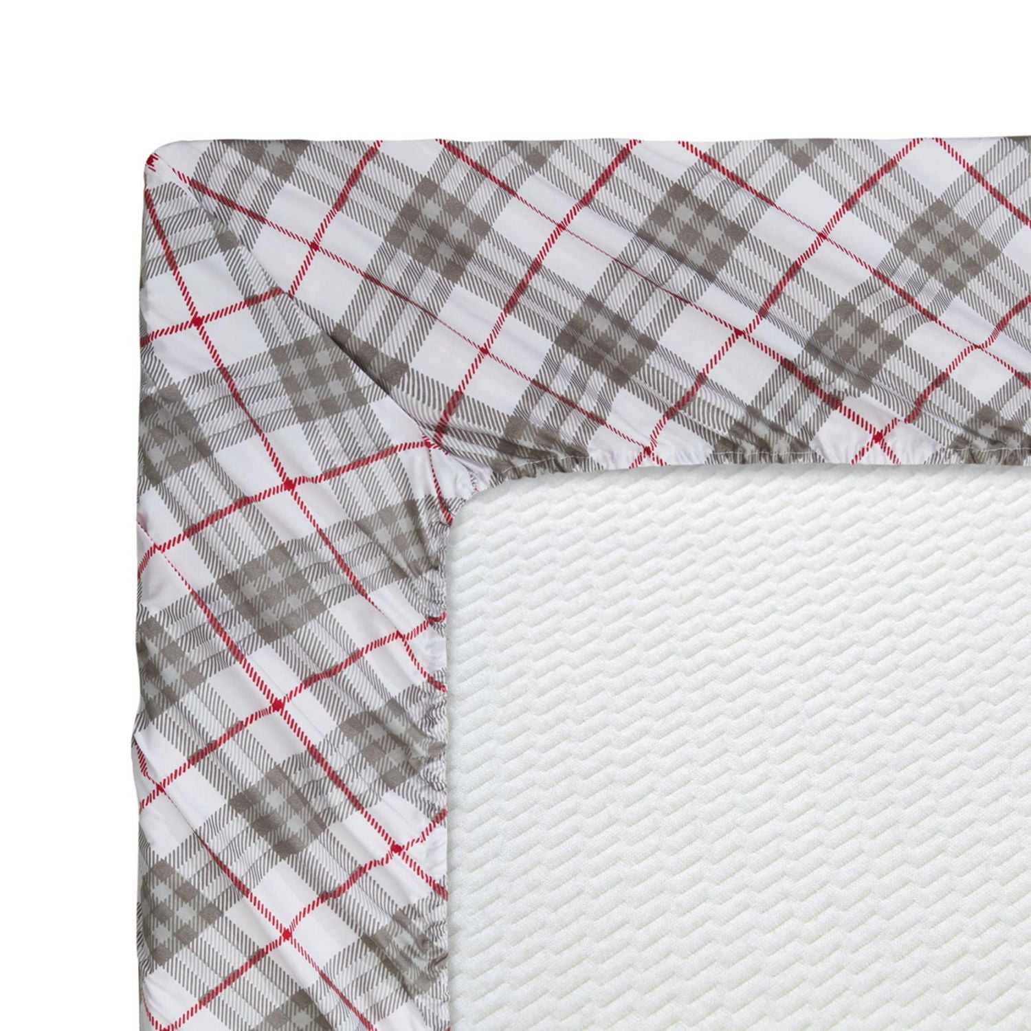 Literie Marina Décoration imprimée 600 fils/cm², douce et profonde, en percale de coton à fibres longues, toutes saisons, motif tartan gris et blanc