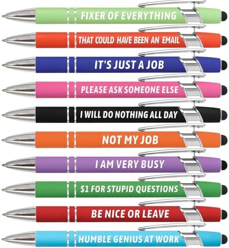 Funny Pens Sarcastic Ballpoint Pens for Adults Snarky Office Supplies for Coworker Women Men Work Colleague Favors 10 PCS