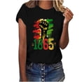 thumbnail image 3 of DDAPJ pyju Black History Month T-shirts for Women Short Sleeve African American Country Celebration Tee Shirts Color Block Printed Casual Round Neck Tee Tops Black XXL, 3 of 5