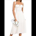 thumbnail image 3 of Vestido Midi con Corsé, Aberturas Fluidas y Cordones para Mujer, Vestido Informal de Verano de Corte A para Fiesta de Té. S, 3 of 8