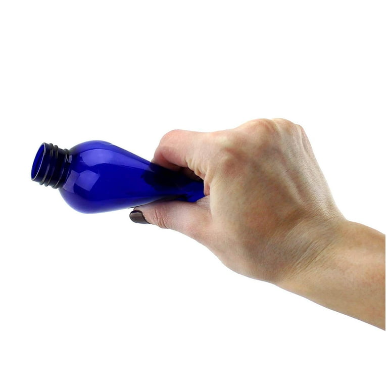 Cornucopia Brands 4oz Empty Cobalt Blue Plastic Squeeze Bottles with Disc Top Flip Cap 6 Pack BPA-Free Containers for Shampoo, Lotions, Liquid Body