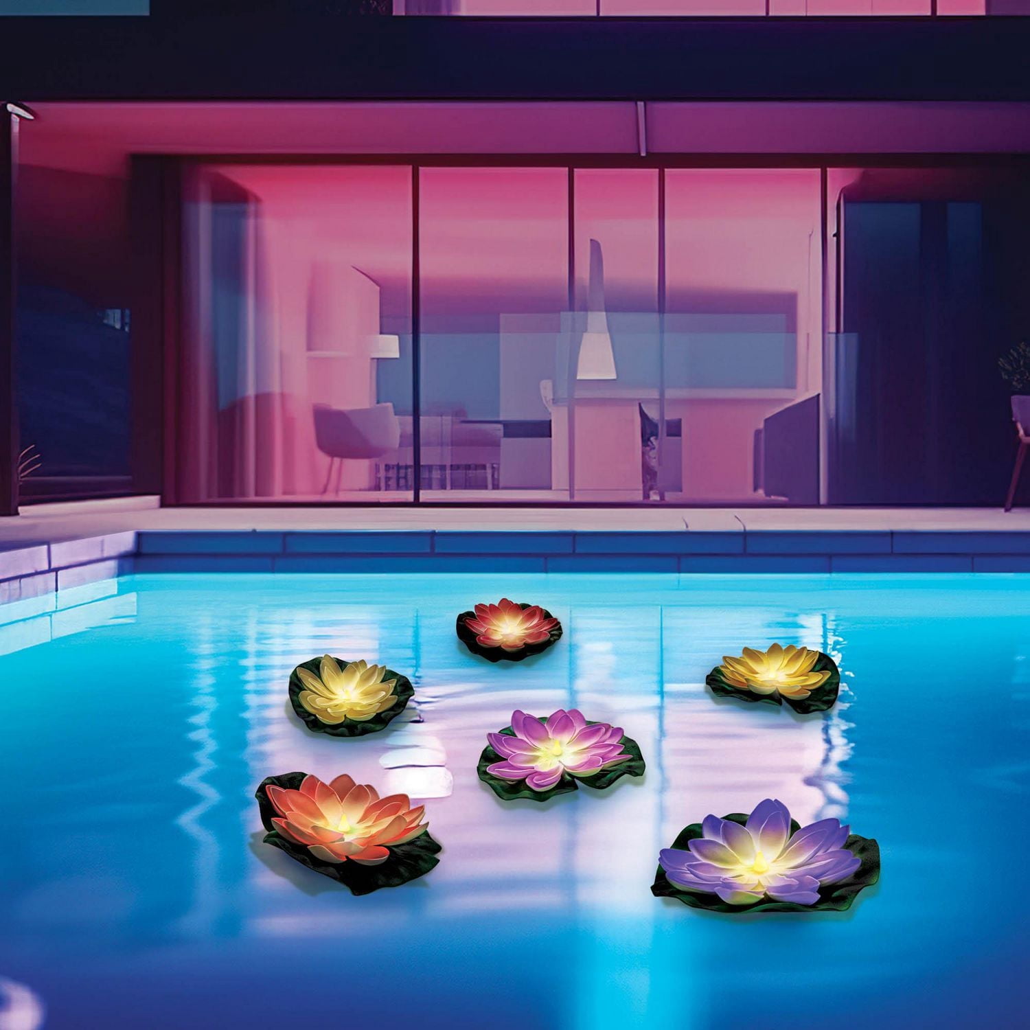 Merkury Innovations H2GLO Floating Light Up Lily Pads - Walmart.ca