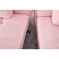 thumbnail image 5 of 71" Pink Teddy Fabric Convertible Futon Sofa Bed with Gold Metal Legs 3-Position Reclining for Living Room Guest Room, 5 of 15