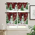 thumbnail image 2 of Christmas Snowman Kitchen Curtains and Valances Set, Winter Xmas Pine Tree Snowflakes Red Plaid Rod Pocket Window Valance Window Curtain Panels for Living Room Bedroom Laundry, 27.5x24in, 3 Pieces, 2 of 7