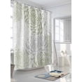 thumbnail image 3 of Fsddascl Sage Green White Shower Curtain Set - Standard 72" x 72" Washable Bathtub Curtain with 12 Hooks, Abstract Grey Chrysanthemum Flower Waterproof Fabric Stall Shower Curtains for Bathroom, 3 of 6