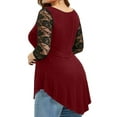 thumbnail image 3 of LilyLLL Plus Size Womens Lace Spliced 3/4 Sleeve Irregular Tunic T Shirt Tops, 3 of 3
