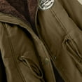 thumbnail image 4 of Women Warm Thickened Overcoat Warm Trendy Winter Fleece Fashion Lined Hooded Snow Coat Jacket Outwear, 4 of 8
