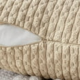thumbnail image 3 of MIULEE Throw Pillow Covers Soft Corduroy Decorative Set of 2 Boho Striped Pillow Covers Pillowcases Farmhouse Home Decor for Couch Bed Sofa Living Room 20x20 Inch Beige, 3 of 7