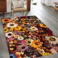 thumbnail image 2 of Retro Spring Flowers Area&nbsp;Rug 3x5ft Pastoral Floral Non-Slip&nbsp;Washable Square&nbsp;Rugs Soft Felt Indoor Floor Mat for Bedroom Kitchen Living Room Bathroom, 2 of 9