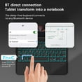 thumbnail image 4 of Mistaha Clavier Bluetooth Sans Fil Rétroéclairé Clavier USB avec Étui de Protection en Cuir PU pour Tablette Compatible, 4 of 7
