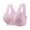 Pink, variant on Front Closure Cotton Bras for Women Button Print No Underwire Seamless Comfortable Senior Wireless Snap Closing Bra,Yellow,40 B