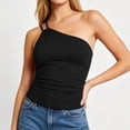 thumbnail image 7 of Erwazi Women's One Shoulder Tops Solid Sleeveless Tank Top Casual Summer Trendy Daily Wear, 7 of 7