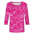 thumbnail image 4 of Fiudx Camisas para Mujer Blusa Holgada con Estampado de Pascua y Cuello Redondo Retro de Manga Tres Cuartos a La Moda para Mujer, 4 of 4