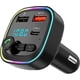 thumbnail image 1 of Bluetooth 5.3 FM Transmitter, QC3.0 Fast Charging Wireless Bluetooth MP3 Player, 2 USB + 1 Type-C, Handsfree Calling, Support USB and TF Card, 1 of 5