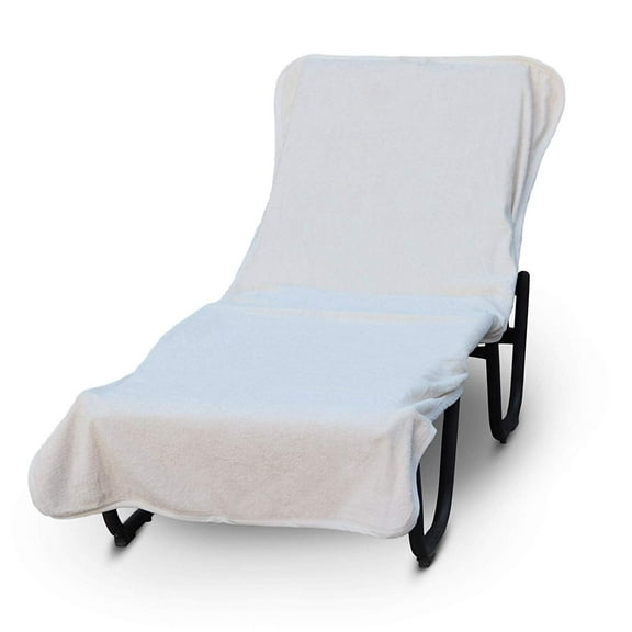 Luxury Hotel & Spa Towel Pool Chair Cover 100% Cotton, Soft Ring-Spun Cotton,Standard Size, White