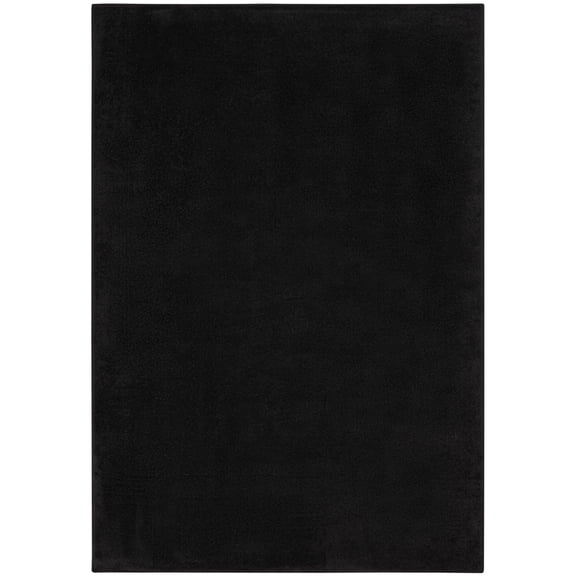 Noursion Essentials Solid Contemporary Black 5' x 7' Area Rug, (5' x 7')