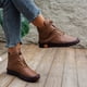 thumbnail image 4 of NECHOLOGY Botas Mujer Adulto Femenino Zapatos Botines para mujer Nuevos zapatos de mujer de comercio exterior de invierno, botas interiores cálidas de felpa con cordones para mujer (Brown, 7.5), 4 of 7